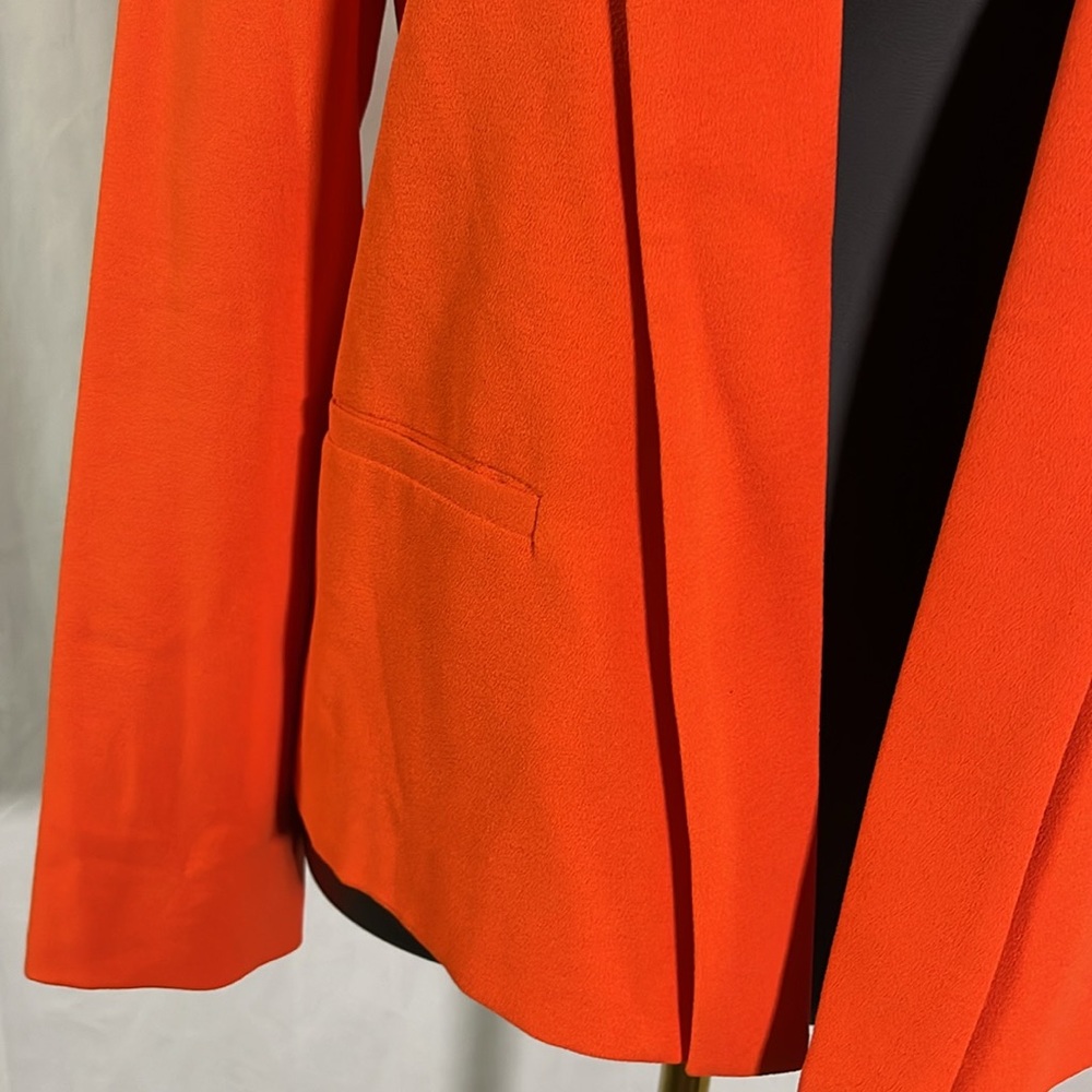 NWT Anthropologie See U Soon Orange-Red Open Front Cropped Blazer - Picture 9 of 16